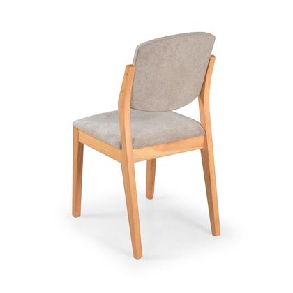 Imagem de Sala de Jantar Mesa 1.60 com 6 cadeiras Madeira Maçica Luxo Amêndoa Tecido Bouclé Refinatto