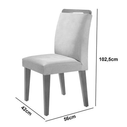 Imagem de Sala De Jantar Mesa 120cm Mdf Canto Reto Com 4 Cadeiras