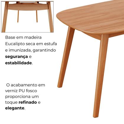 Imagem de Sala de Jantar Mesa 160x76cm Tampo Laminado com 6 Cadeiras em Linho Ceci Yescasa Naturalíssimo