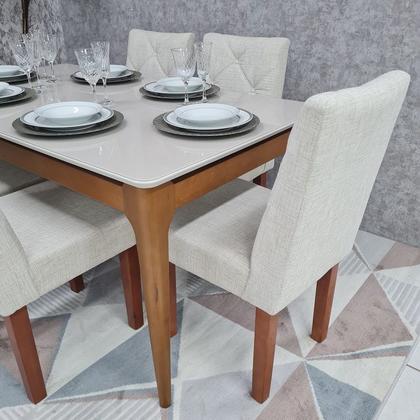 Imagem de Sala de Jantar Mesa Addar Com 6 Cadeiras Rubi