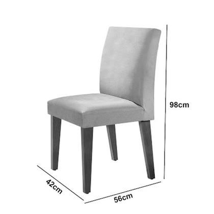 Imagem de Sala de Jantar Mesa Olimpia 120 MDF Vidro Canto Copo com 4 Cadeiras Grecia