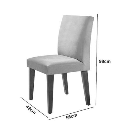 Imagem de Sala de Jantar Mesa Olimpia 120 MDF Vidro Canto Copo com 4 Cadeiras Grecia