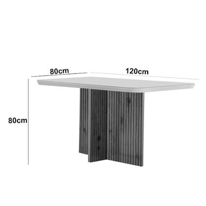 Imagem de Sala de Jantar Mesa Olimpia 120 MDF Vidro Canto Copo com 4 Cadeiras Grecia