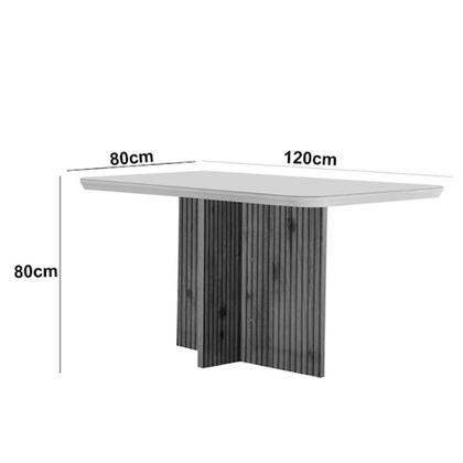 Imagem de Sala de Jantar Mesa Olimpia 120 MDF Vidro Canto Copo com 4 Cadeiras Grecia