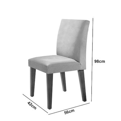 Imagem de Sala de Jantar Mesa Olimpia 120  MDF Vidro Canto Reto Com 4 Cadeiras Grecia