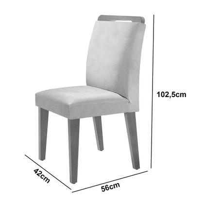 Imagem de Sala de Jantar Mesa Olimpia 120CM MDF Canto Reto com 4 Cadeiras Athenas Moderna