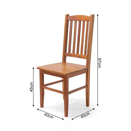 Imagem de Sala de Jantar Rústica Mesa 1,30m Retangular com 4 Cadeiras em Madeira Maciça - Natural