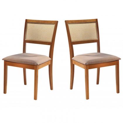 Imagem de Sala de jantar Urca 1,80x1 com 6 Cadeiras Monza encosto em ratam, Tampo e Vidro Off White, Base Castanho/Off-Tec.2015 Linho-Tradição Móveis