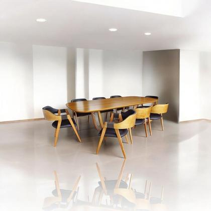 Imagem de Sala de Jantar Veneza (tampo+base) 2,60 X 1,20, com 8 Cadeiras Laura Verniz Nogueira, material sintético