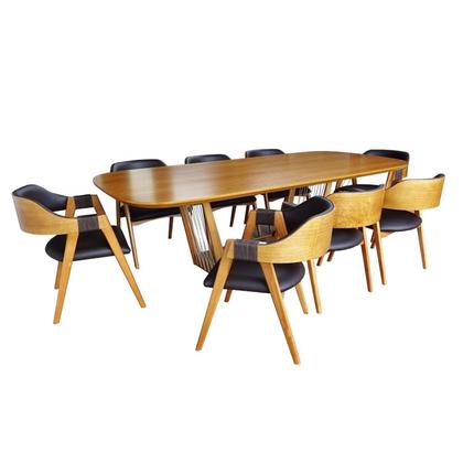 Imagem de Sala de Jantar Veneza (tampo+base) 2,60 X 1,20, com 8 Cadeiras Laura Verniz Nogueira, material sintético