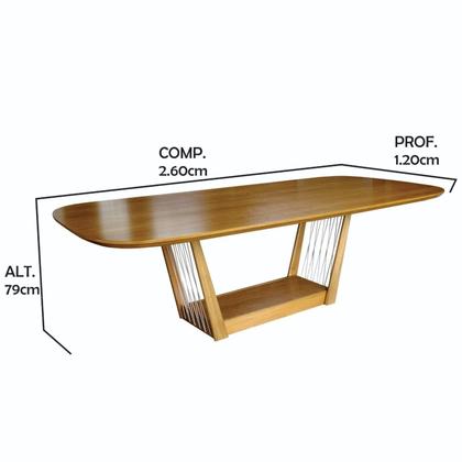 Imagem de Sala de Jantar Veneza (tampo+base) 2,60 X 1,20, com 8 Cadeiras Laura Verniz Nogueira, material sintético