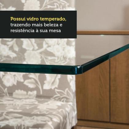 Imagem de Sala Jantar Dallas Mesa Tampo Vidro 4 Cadeiras Rustic Madesa