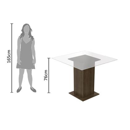 Imagem de Sala Jantar Dallas Mesa Tampo Vidro 4 Cadeiras Rustic Madesa