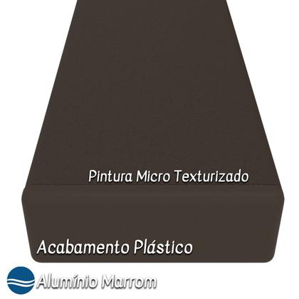 Imagem de Sala Jantar Retangular 6 Lugares Alumínio Marrom Tela Fendi