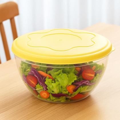 Imagem de Saladeira Bowl Tigela Porta Alimentos Salada Com Tampa Bacia Vasilha Redonda Multiuso Grande
