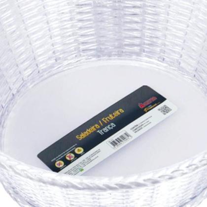 Imagem de Saladeira Fruteira Trançada Porta Pães Acrílico Mesa 25cm