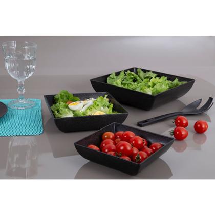 Imagem de Saladeira Quadrada 750ml Vasilha Petisqueira Marrom Escuro