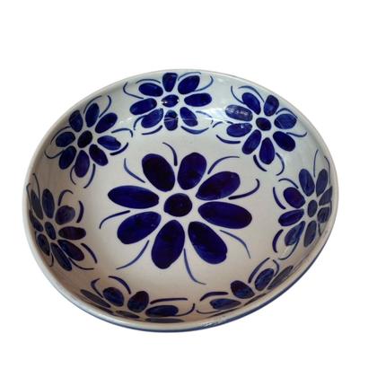 Imagem de Saladeira RASA de porcelana pintada à mão com pegador inox