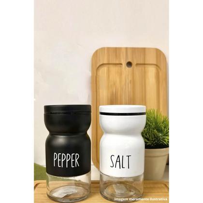 Imagem de Saleiro de Vidro com Tampa de Metal Branco 120ml 220322 - Lyor
