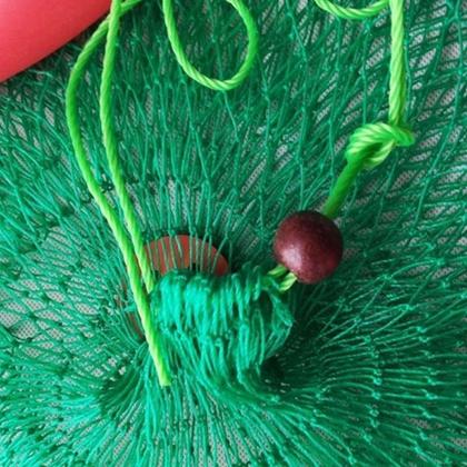 Imagem de Samburá Para Pesca 4 Partes Viveiro Com Bóia Cesto Flutuante Aro de Aço e Nylon