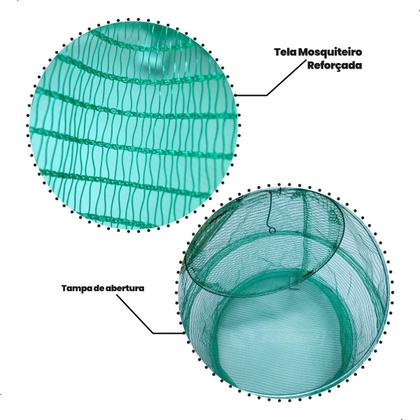 Imagem de Samburá Viveiro Para Peixe De Nylon Com Tampa 42x28cm Summer