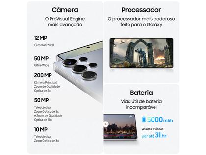 Imagem de Samsung Galaxy S25 Ultra 5G 256GB Galaxy AI Titânio Azul 6,9" 12GB RAM Câm. Quádrupla 200+50+10+50MP Bateria 5000mAh Dual Chip