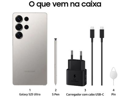 Samsung Galaxy S25 Ultra 5G 256GB Galaxy AI Titânio Cinza 6,9