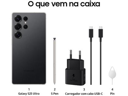 Imagem de Samsung Galaxy S25 Ultra 5G 256GB Galaxy AI Titânio Preto 6,9" 12GB RAM Câm. Quádrupla 200+50+10+50MP Bateria 5000mAh Dual Chip