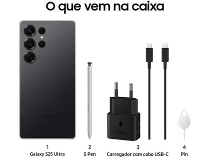 Imagem de Samsung Galaxy S25 Ultra 5G 512GB Galaxy AI Titânio Preto 6,9" 12GB RAM Câm. Quád. 200+50+10+50MP