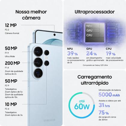 Imagem de Samsung Galaxy S26 Ultra 5G 512 GB, 12 GB RAM, Galaxy AI, Câmera 200MP, Tela 6,9 Dual Chip Azul