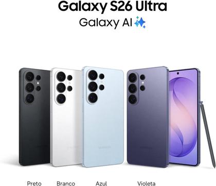 Imagem de Samsung Galaxy S26 Ultra 5G 512 GB, 12 GB RAM, Galaxy AI, Câmera 200MP, Tela 6,9 Dual Chip Violeta