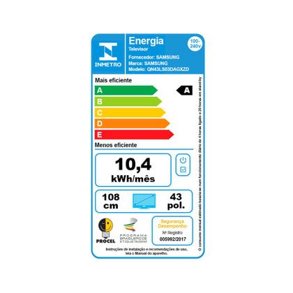 Imagem de Samsung Smart TV 43" QLED 4K The Frame 43LS03D, Tela Matte antirreflexo, Molduras customizáveis, Modo Arte, One Connect