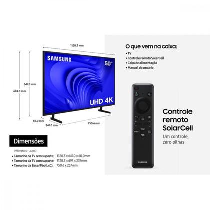 Imagem de Samsung Smart Tv 50 Uhd 4k 50du7700 Processador Crystal 4k Preto Bivolt