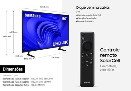 Imagem de Samsung Smart TV 50" UHD Processador Crystal 4K UN50DU7700GXZD