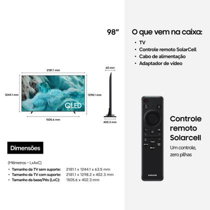 Imagem de Samsung Super Big Vision AI TV 98" QLED Ultra 4K Q7F 2025, Pontos Quânticos, Processador com AI