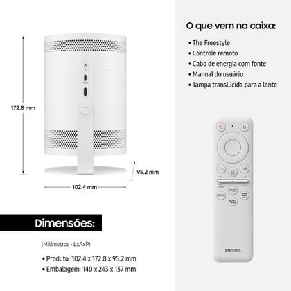 Samsung The Freestyle 2nd Gen projetor Smart Portátil de 30 a 100 polegadas, plataforma Tizen, som 360º Imagem de Samsung The Freestyle 2nd Gen projetor Smart Portátil de 30 a 100 polegadas, plataforma Tizen, som 360º