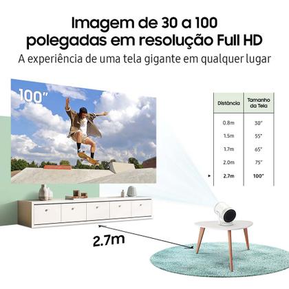 Samsung The Freestyle 2nd Gen projetor Smart Portátil de 30 a 100 polegadas, plataforma Tizen, som 360º Imagem de Samsung The Freestyle 2nd Gen projetor Smart Portátil de 30 a 100 polegadas, plataforma Tizen, som 360º