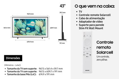Imagem de Samsung Vision AI TV 43" The Frame 4K LS03F 2025, Tela Matte antirreflexo, Molduras customizáveis, Modo Arte, 7 Anos de Atualização