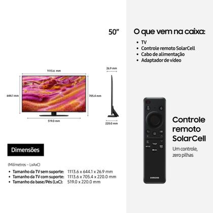 Imagem de Samsung Vision AI TV 50 NEO QLED Ultra 4K QN90F 2025, Mini LED, Processador com AI, Tela Matte, Controle por Gestos, Modo Game com AI