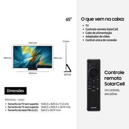 Imagem de Samsung Vision AI TV 65" OLED 4K S95F 2025, Processador com AI, Tela Matte, Controle por Gestos, Modo AI, Painel até 165hz, Dolby Atmos