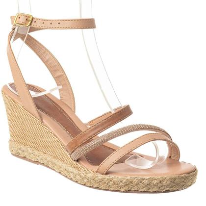 Imagem de Sandalia Anabela Plataforma Amarração Amarrar na Perna