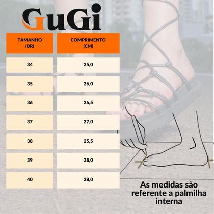 Imagem de Sandália Anatômica Feminina Gladiadora Papete GuGi de Amarrar na Perna 904-GG