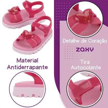 Imagem de Sandália Baby Zaxynina Daily Love Coração Estilosa Glitter