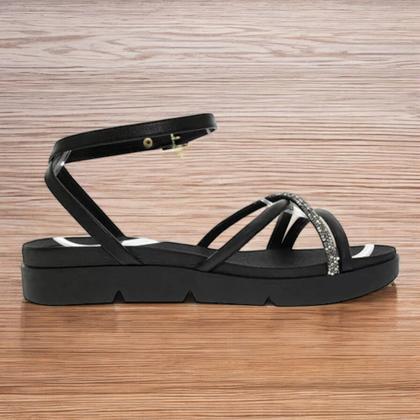 Imagem de Sandália Beira Rio Feminina Flatform Strass Conforto Estilo