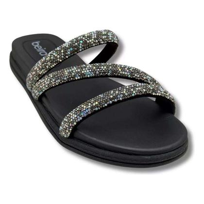 Imagem de Sandália Beira Rio Papete Tiras Strass - Feminina