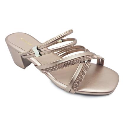 Imagem de Sandália Careflex com Salto Tiras Reversíveis e Brilho