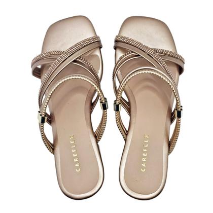 Imagem de Sandália Careflex com Salto Tiras Reversíveis e Brilho