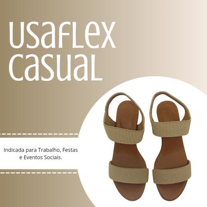 Imagem de Sandália Casual Feminina Usaflex Com Salto Bloco Médio Confortável Dia a Dia Fashion Trabalho Macio