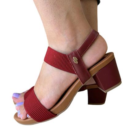 Imagem de Sandália Casual Feminina Usaflex Com Salto Bloco Médio Confortável Dia a Dia Fashion Trabalho Macio