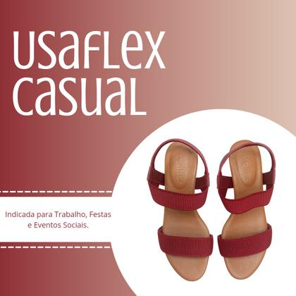 Imagem de Sandália Casual Feminina Usaflex Com Salto Bloco Médio Confortável Dia a Dia Fashion Trabalho Macio